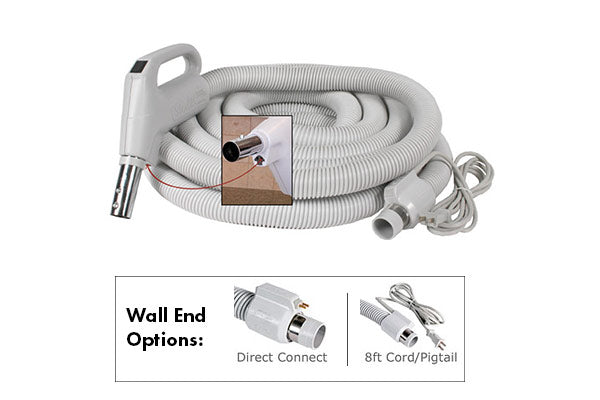 Universal Dual Voltage Central Vacuum Electric Hose (Grey)